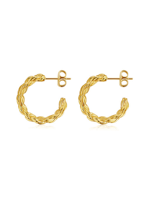 GENTLENESS HOOP EAR RINGS GOLD ICRUSH Gold/Silver/Rose Gold