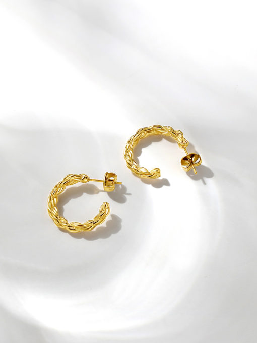 GENTLENESS HOOP EAR RINGS GOLD ICRUSH Gold/Silver/Rose Gold