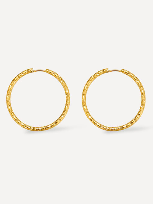 TEXTURED HOOPS MEDIUM OHRRINGE SILBER ICRUSH Gold/Silver