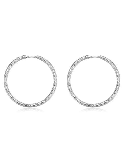 TEXTURED HOOPS LARGE EAR RINGS SILVER ICRUSH Gold/Silver/Rose Gold