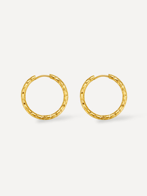 TEXTURED HOOPS MEDIUM OHRRINGE SILBER ICRUSH Gold/Silver