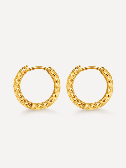 TEXTURED HOOPS SMALL EAR RINGS SILVER ICRUSH Gold/Silver/Rose Gold