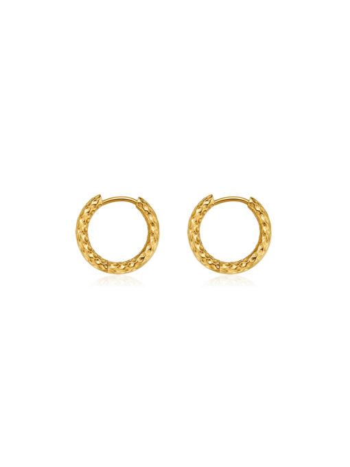 TEXTURED HOOPS SMALL OHRRINGE GOLD ICRUSH Gold/Silver/Rosegold