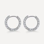 TEXTURED HOOPS SMALL OHRRINGE SILBER
