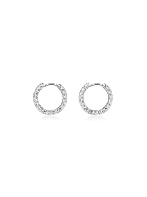 TEXTURED HOOPS SMALL EAR RINGS SILVER ICRUSH Gold/Silver/Rose Gold