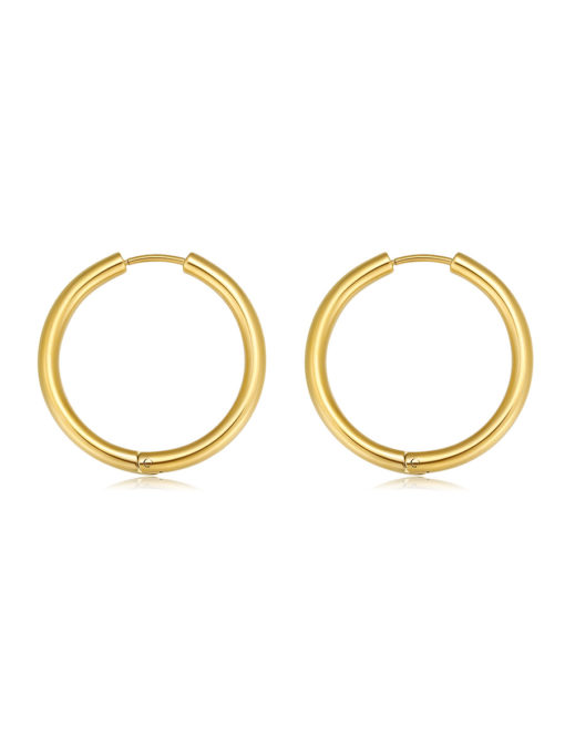 GLOSSY HOOPS EAR RINGS GOLD ICRUSH Gold/Silver/Rose Gold