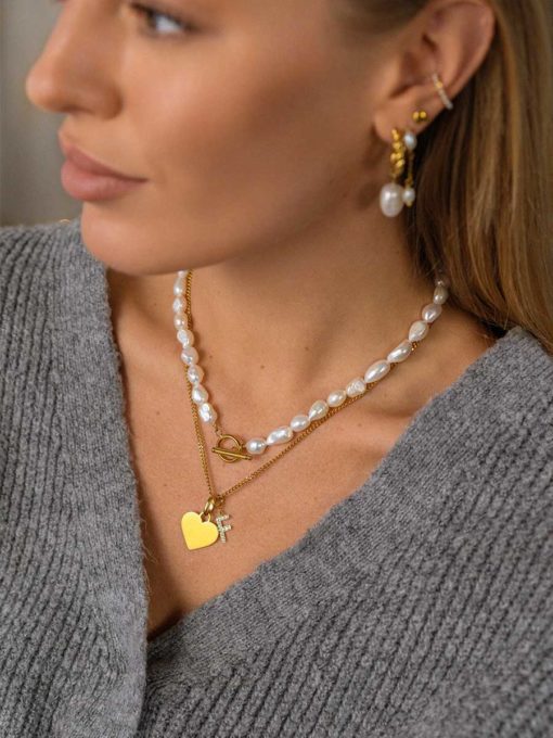 Pearls OT Kette Silber ICRUSH Gold/Silver