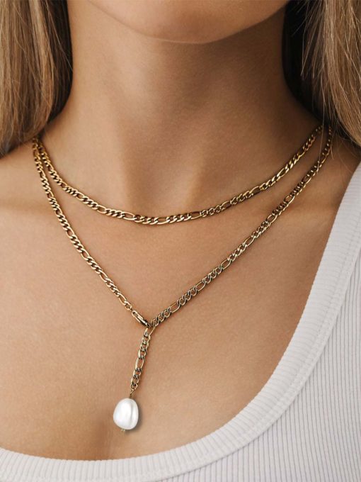 Pearl Pendant Kette Gold ICRUSH Gold/Silver/Rosegold