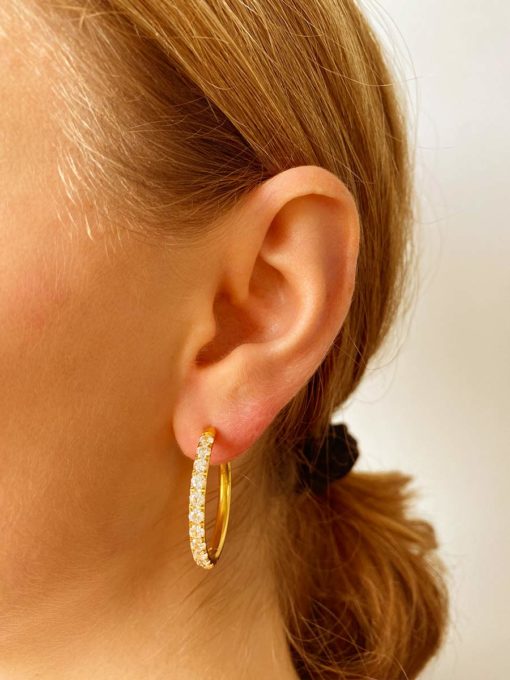 CRYSTALIZED SHINE HOOP LARGE Earrings Gold ICRUSH Gold/Silver/Rose Gold