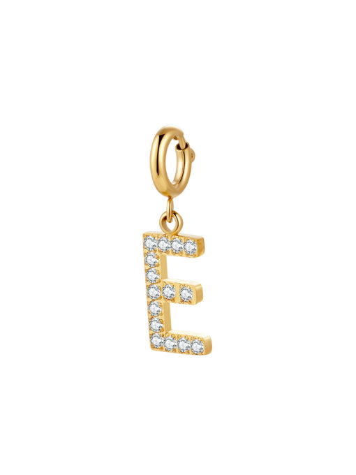 Initial Charm - E ICRUSH Gold/Silver/Rose Gold