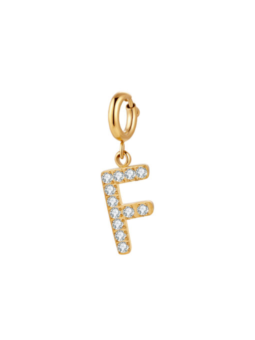 Initial Charm - F ICRUSH Gold/Silver/Rose Gold