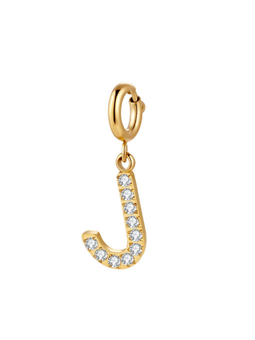 Initial Charm - J ICRUSH Gold/Silver/Rosegold