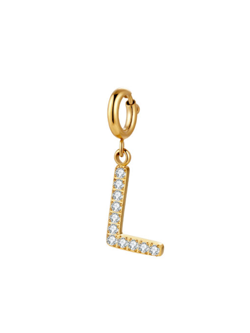 Initial Charm - L ICRUSH Gold/Silver/Rose Gold