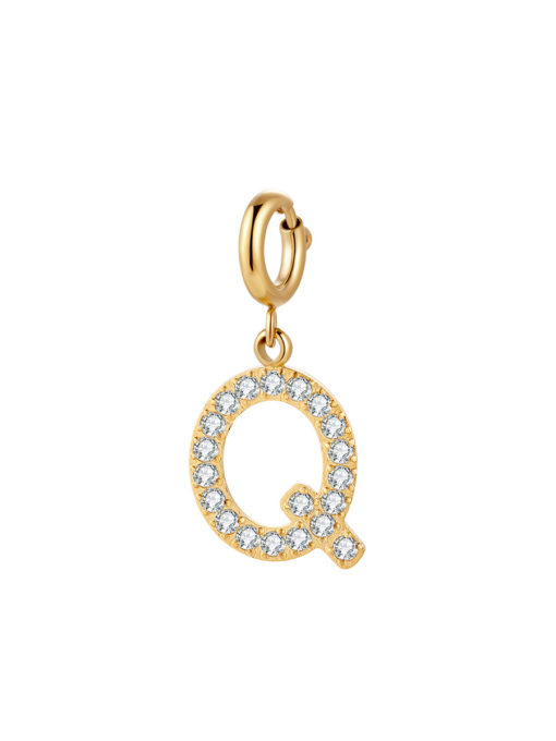 Initial Charm - Q ICRUSH Gold/Silver/Rosegold