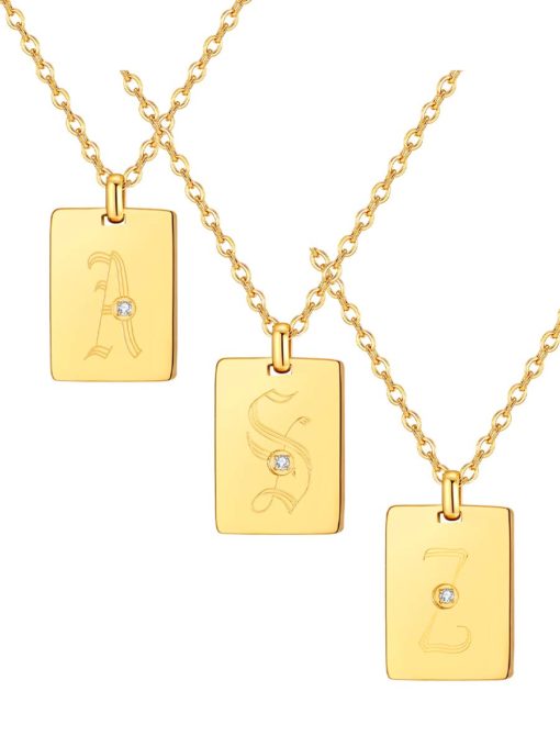 Initial Tag Chain Gold ICRUSH Gold/Silver/Rose Gold