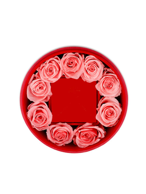 REAL ROSES BOX Round ICRUSH Gold/Silver/Rose Gold