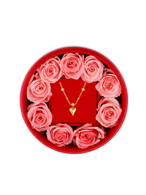 REAL ROSES BOX Round ICRUSH Gold/Silver/Rose Gold
