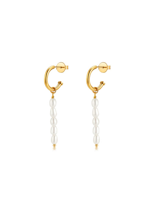 Pearl String Earrings Gold ICRUSH Gold/Silver/Rose Gold