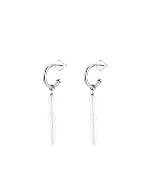 Pearl String Earrings Silver ICRUSH Gold/Silver/Rose Gold