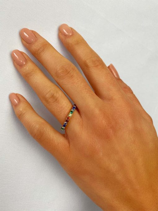 Rainbow Shine Ring Silver ICRUSH Gold/Silver/Rose Gold