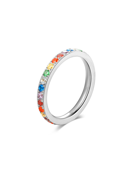 Rainbow Shine Ring Silver ICRUSH Gold/Silver/Rose Gold