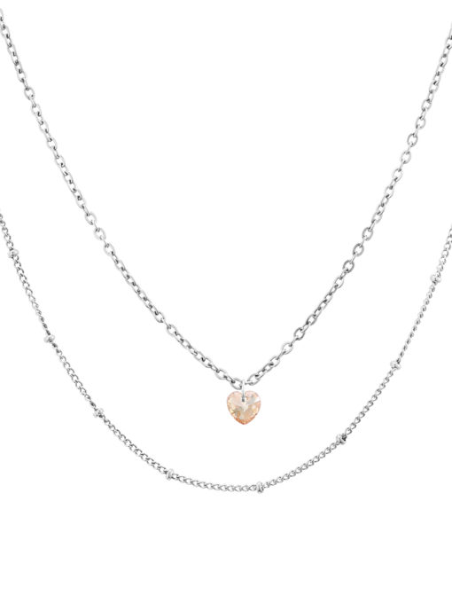 Gentle heart chain silver ICRUSH gold/silver/rose gold