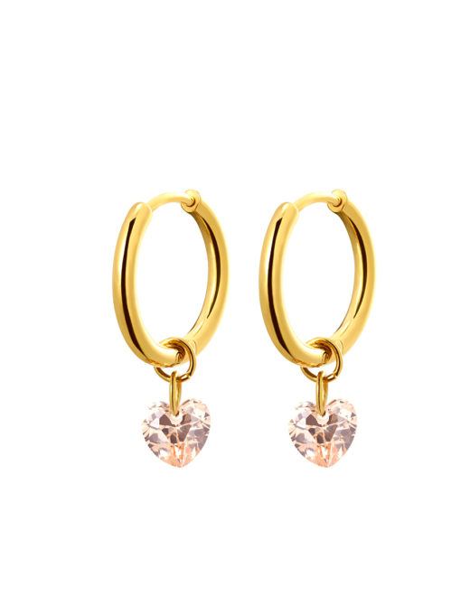Gentle Heart Earrings Gold ICRUSH Gold/Silver/Rose Gold