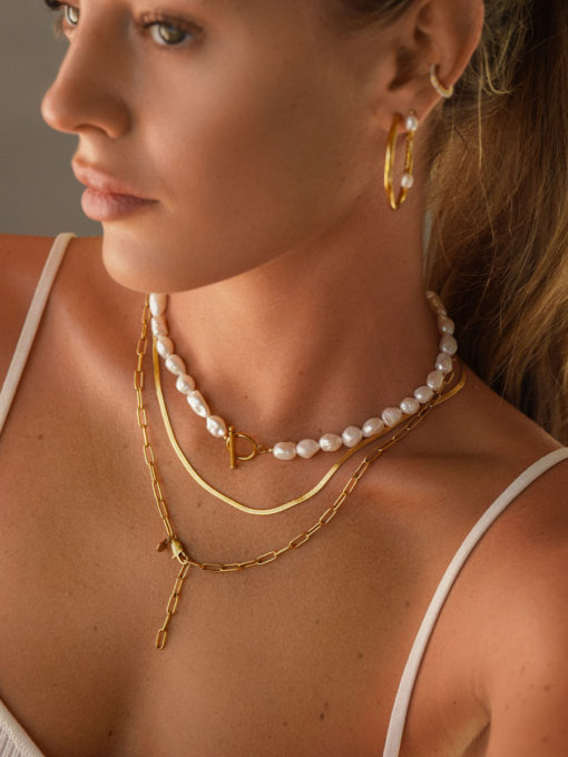 Pearls OT Kette Gold ICRUSH Gold/Silver/Rosegold