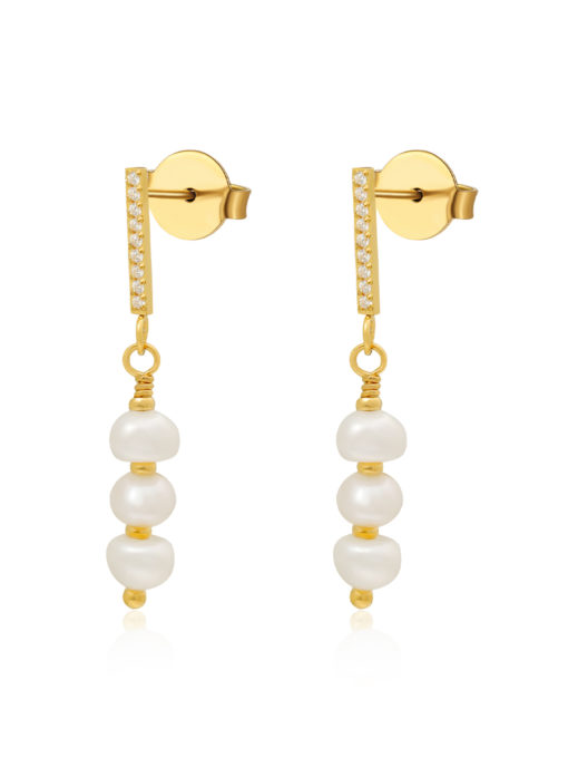 ENTHUSIASM PEARLS Gold ICRUSH Earrings Gold/Silver/Rose Gold