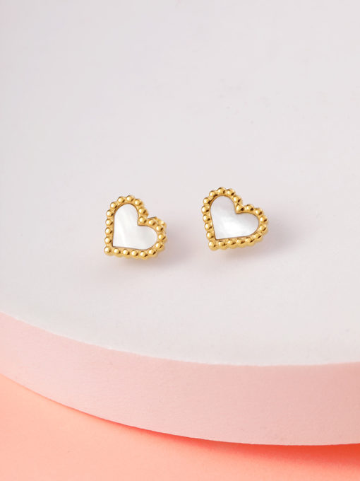 Shell Heart Earrings Silver ICRUSH Gold/Silver/Rose Gold