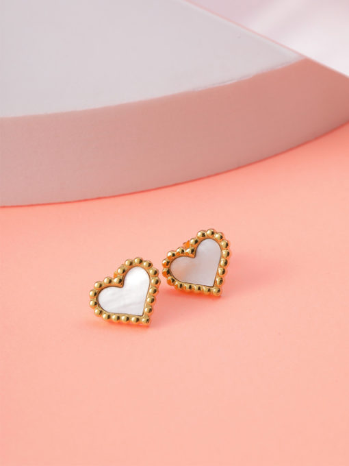 Shell Heart Earrings Gold ICRUSH Gold/Silver/Rose Gold