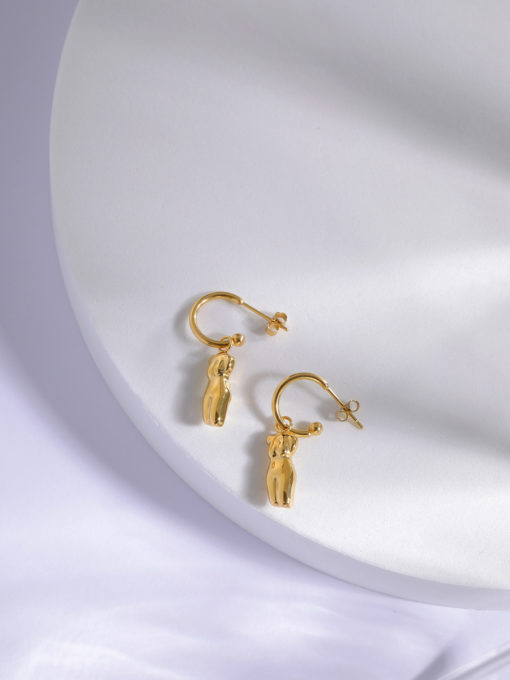 Naked Goddess Earrings Gold ICRUSH Gold/Silver/Rose Gold