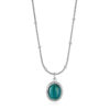 Blue Oval Pendant Kette Silber ICRUSH Gold/Silver