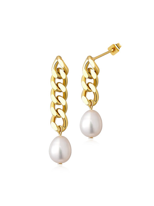 Asymmetric Pearl Earrings Gold ICRUSH Gold/Silver/Rose Gold