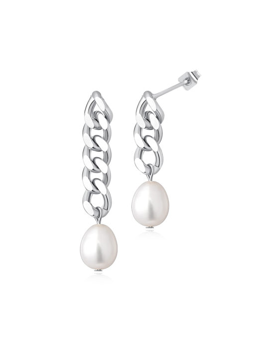 Asymmetric Pearl Earrings Silver ICRUSH Gold/Silver/Rose Gold