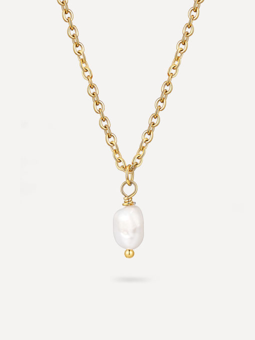 Simple Pearl Pendant Chain Gold ICRUSH Gold/Silver/Rose Gold