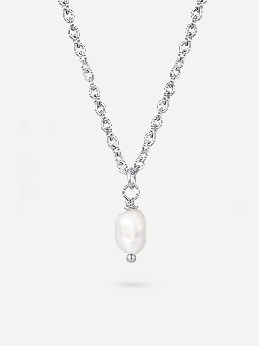 Simple Pearl Pendant Necklace Silver | ICRUSH Jewelry | High Quality Jewelry