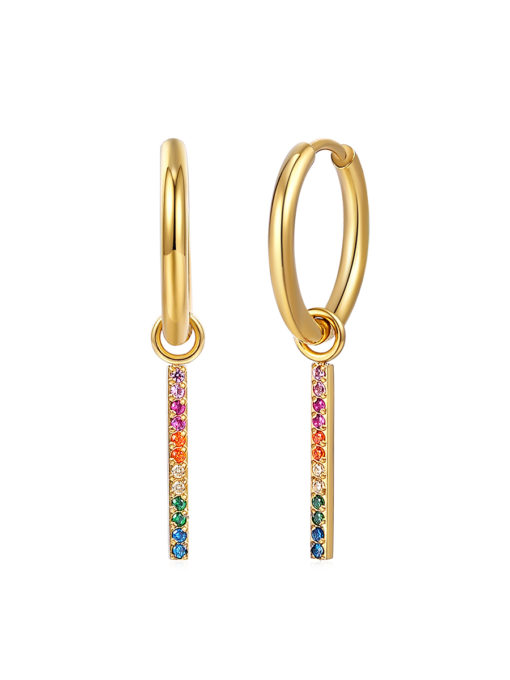 Rainbow Bar Earrings Gold ICRUSH Gold/Silver/Rose Gold