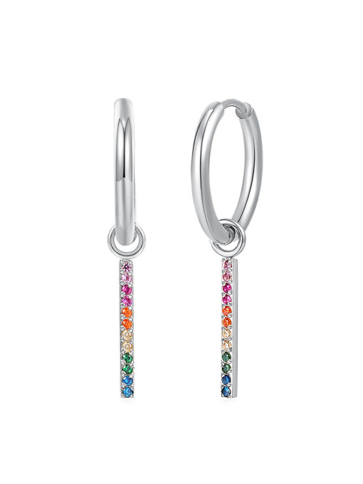 Rainbow Bar Earrings Silver ICRUSH Gold/Silver/Rose Gold