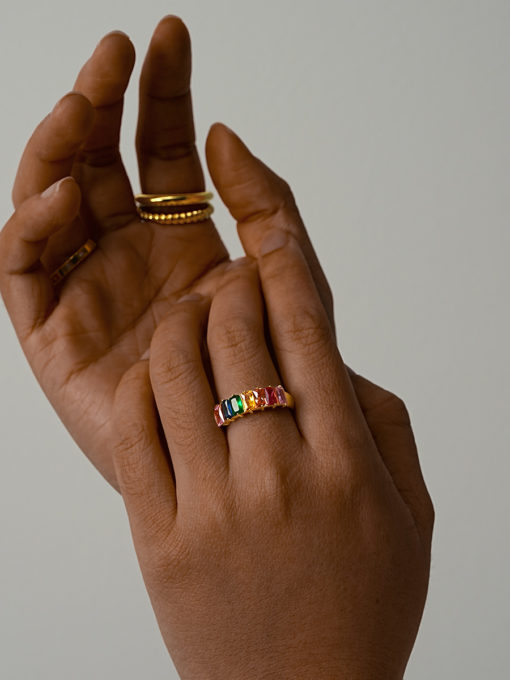 Rainbow Candy Ring Gold ICRUSH Gold/Silver/Rose Gold