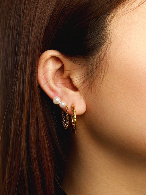 JOYFUL Pearl Earrings Silver ICRUSH Gold/Silver/Rose Gold