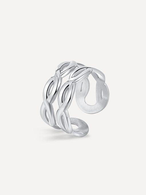 Double Twist Ring Silber ICRUSH Gold/Silver