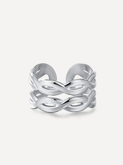 Double Twist Ring Silber ICRUSH Gold/Silver