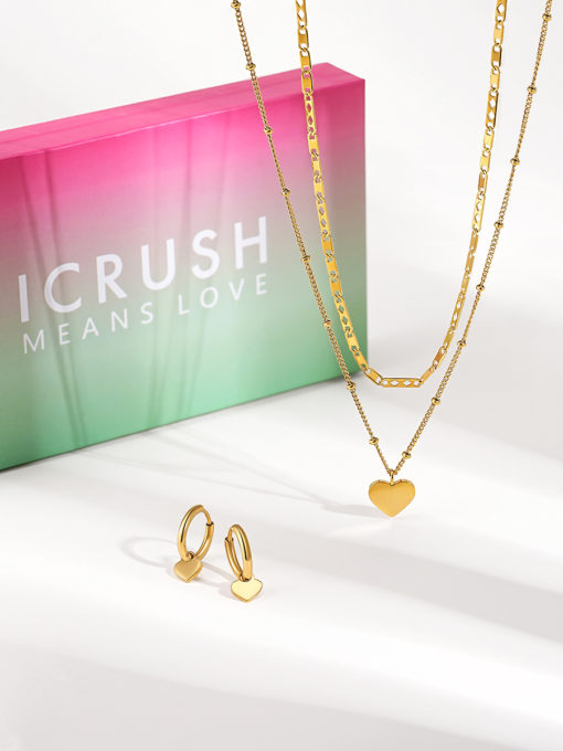 Heart Pendant GIFT SET Gold ICRUSH Gold/Silver/Rose Gold