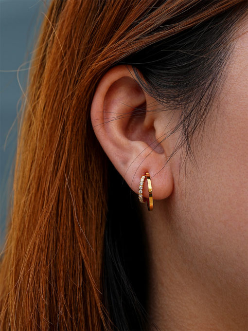 Dual Profusion Earrings Gold ICRUSH Gold/Silver/Rose Gold