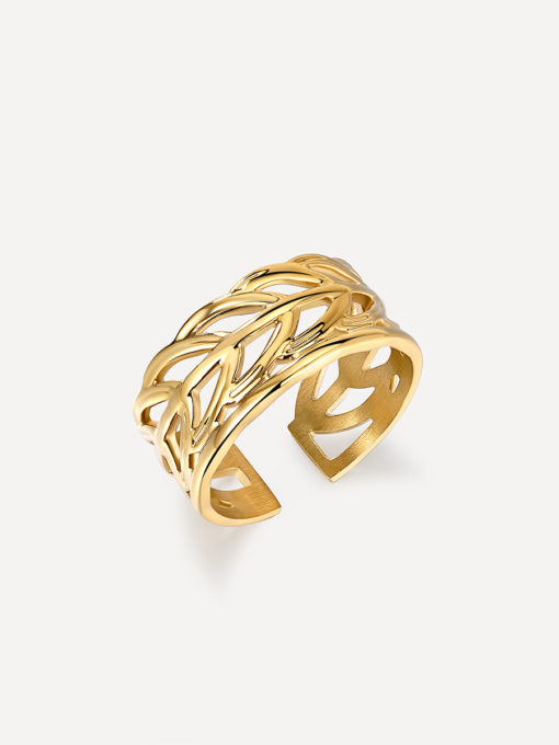 Hollow Leaf Ring Gold ICRUSH Gold/Silver/Rosegold