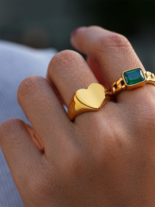 Bold Heart Ring Gold ICRUSH Gold/Silver/Rosegold