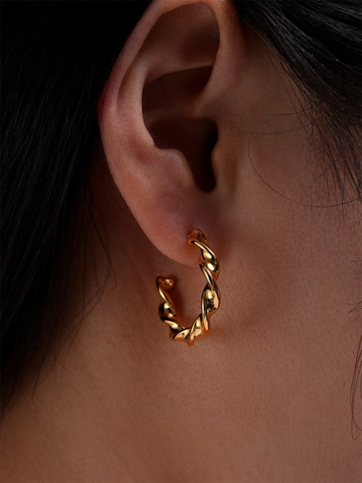 FINE TWIST EAR RINGS GOLD ICRUSH Gold/Silver/Rose Gold