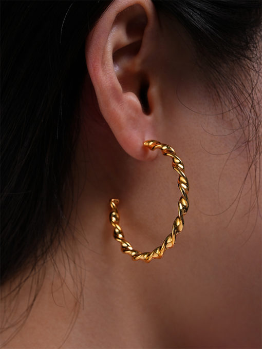 FINE TWIST LARGE OHRRINGS GOLD ICRUSH Gold/Silver/Rose Gold