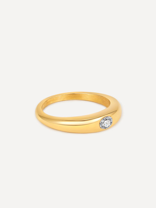 White Dome Ring Gold ICRUSH Gold/Silver/Rosegold